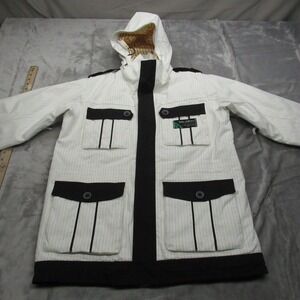 Burton Jacket Womens Small White Heaven's Reward Snowboard Parka Hood Waterproof